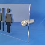 Modern Unisex Restroom Sign – 3mm Clear Acrylic