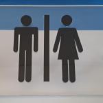 Modern Unisex Restroom Sign – 3mm Clear Acrylic